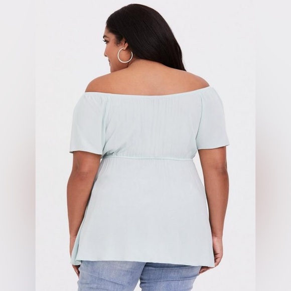 NWT Torrid Babydoll Crepe Off-Shoulder Top Size 1 1X - Picture 3 of 13